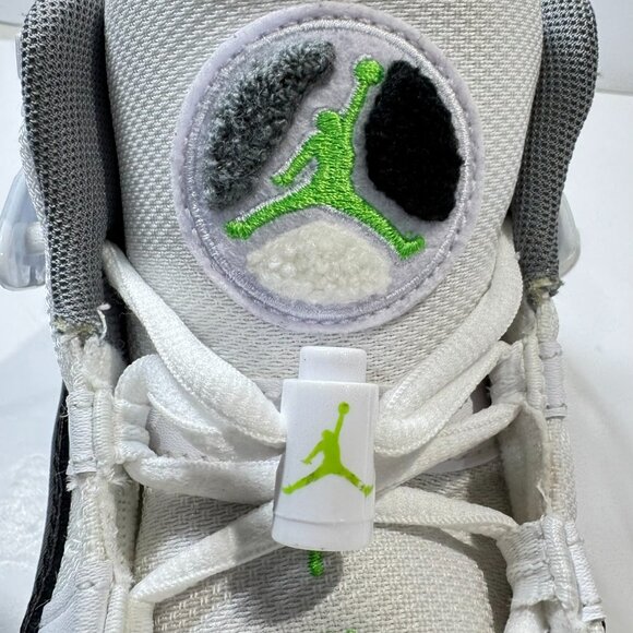 Air Jordan 6 Rings White Black Altitude Green Sneakers Athletic Sz 6.5 Youth - Picture 11 of 12